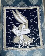 Vintage Warner Bros 1993 What’s Up Doc? BUGS BUNNY Woven Throw BLANKET Tapestry picture