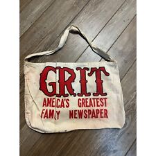 VINTAGE GRIT AMERICA'S FAMILY NEWSPAPER CANVAS CARRYING BAG picture