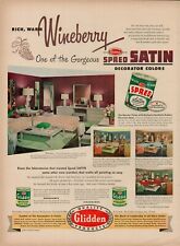 1951 Home Fashion Paint Glidden 50s Vintage Print Ad Painting Satin Colors Spred picture