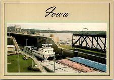 Postcard Iowa Barge Mississippi River Clyde Butcher C13 picture