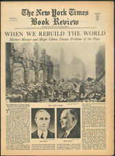 NY TIMES BOOK REVIEW 6/21 1942 Herbert Hoover Hugh Gibson Discuss Postwar World picture