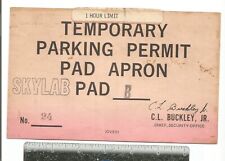 rare NASA Apollo Skylab Spacestation Temporary Vehicle Permit 24 Pad Apron Pad B picture