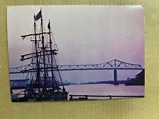 Postcard Savannah GA Georgia River Waterfront Boat Ship Bridge Vintage PC picture