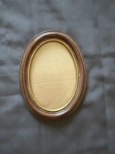 Antique/ Vintage Hand Carved Oval  Wood Frame Fits 5x7 with Frosted Glass picture