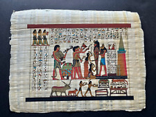 Vintage Egyptian Papyrus Hand Painted Art FeaturingThe Mummification 17 x 12 1/2 picture
