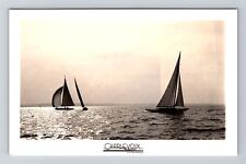 Charlevoix MI-Michigan, RPPC Sailing Boats, Real Photo Vintage Postcard picture