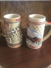 Lot of 2 VTG LA Budweiser Olympic Beer Stein 1984 Los Angeles Olympics Ceramarte picture