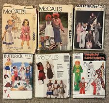 6 Vintage HALLOWEEN COSTUME Sewing Patterns Cheerleader Prairie Clown Ann & More picture