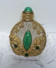 Vintage Peking Glass Jeweled Filigree Perfume Bottle picture