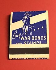 WWII MATCHBOOK “CRUSH THE AXIS” BUY WAR BONDS & STAMPS FRONT STRIKE NOS *MINTY  picture