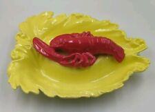 Vintage Lane And Co LA California Ceramic Yellow Lobster Divided Serving Dish picture