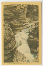 NY Postcard View Of Diamond Falls - Watkins Glen, New York c1940s vintage G5 picture