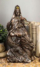 Ebros Avalokiteśvara Meditating Buddha Kwan Yin Kuan Yin On Dragon Statue 11