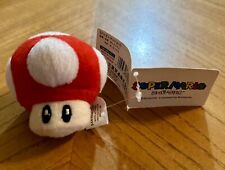 San-Ei Co. Super Mario Bros 2.5” Mushroom Keychain Plush Japan NEW X4 picture
