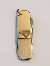 Vintage rare gold filled pocket knife w/ Mettler-Toledo service award emblem picture