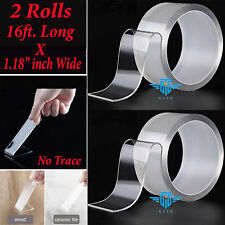 2PC Tape Double Sided Adhesive Removable Heavy Duty Invisible Mounting Nano US picture