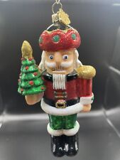 Reed & Barton Christmas Nutcracker Reflections Glass Ornament. New Without Box picture