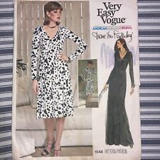 VERY EASY VOGUE 1548  Size  12    CUT          Diane Von Furstenberg  Wrap Dress picture