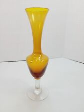 Vintage Napco Napcoware Delicate Amber Glass Flower Bud Vase Japan picture