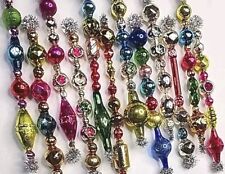 ✨️🪻 12 Vtg Mercury Glass Garland Icicle Bead Ornaments 4-4.5