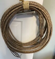 Real Antique Western Handmade Braided Rawhide Riata Reata 60’ Lasso Rope picture