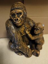1968 Vintage Progressive Art Products Gorilla And Baby Statue 10” Tall  picture