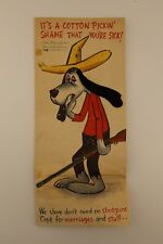 Rare Vintage Jumbo Fold-Out Hallmark Get Well Soon Card c.1950s redneck cartoon picture