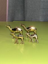 4-VTG RARE Mini Solid Brass Kitschy Camels 1.5-2.5” Figures Shine Polished India picture