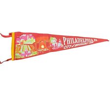 Vintage 60s Philadelphia City of Brotherly Love Pennant Banner Flag 26