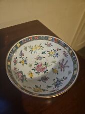 Vintage Large Chinese Hand Painted Famille Rose Porcelain Bowl picture