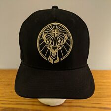 Jagermeister Gold Stag Embroidered Deer Baseball Snapback Black Cap Hat Drinking picture