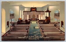 Bruton Parish Church Episcopal Interior Williamsburg VA C1940's Postcard R11 picture