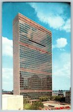 FIRST AVENUE VIEW UNITED NATIONS HEADQUARTERS NEW YORK CITY VTG 1960s POSTCARD picture