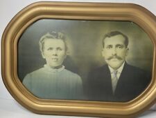 Old Time Reproduction Gold Picture Frame Family Portraits 19”x13” Frame W Print picture