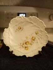 Vintage porcelain Austrian carlsbad plate dish handpainted yellow roses platter picture