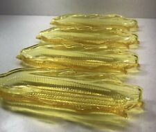 💥Vintage‼4 Pack🌽Corn On the Cob Holder Trays ~ Yellow ~ Corn Dishes ~ Hard Pla picture