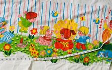Vintage Novelty Fabric Fairytale Nursery Rhyme Mushroom Kitschy Retro Print picture