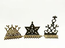 3 CHANNUKA MENORAH COLLECTION MOROCCAN VINTAGE JEWISH Hannukiyah NORTH AFRICA picture