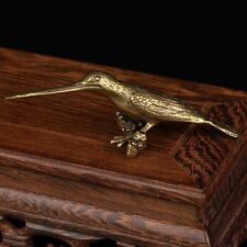 Mini Solid Brass Birds Figurines Antique Statue Hummingbird Tea Knife Home Decor picture