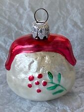 Vintage Mercury Glass Red & White Holly Flower Christmas Ornament West Germany picture