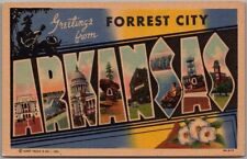Vintage FORREST CITY, ARKANSAS Large Letter Postcard Curteich Linen c1939 Unused picture