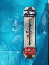 Original Vintage Prestone Automobile Anti-Freeze Porcelain Thermometer Sign picture