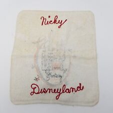 Vintage Custom Disneyland Chain Stitched Wash Cloth - Folk Art 50s Faded Look picture