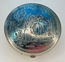 Vintage Palmer Gardenglo Powder Compact Puff Victorian Couple 1925 RARE picture