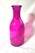 Vintage Glass Bottle /Vase Pink Fuchsia 8 1/2