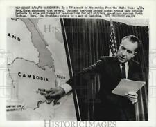 1970 Press Photo President Richard Nixon Shows Cambodia Operation At White House picture