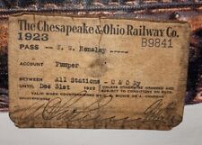 1923 RR Chesapeake and Ohio Railway Employee Pass C&O Railroad Vintage RR picture