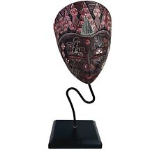 Batik Wooden Table Top Two-Sided Floral Hand Painted Mask Display picture