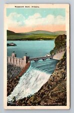 AZ-Arizona, Roosevelt Dam, Aerial, Antique, Vintage Souvenir Postcard picture