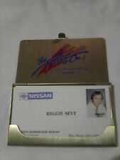vintage Nissan advertising gold tone business card holder picture